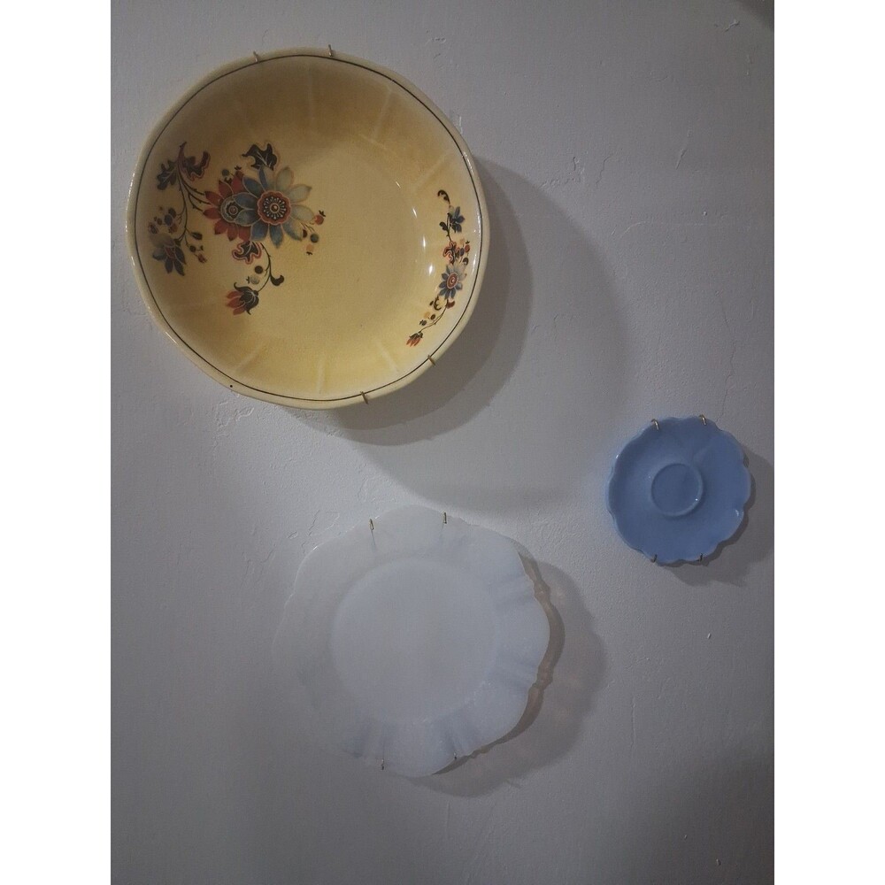Vintage Floral Decorative Plates Wall Gallery Cottagecore Glass Porcelain